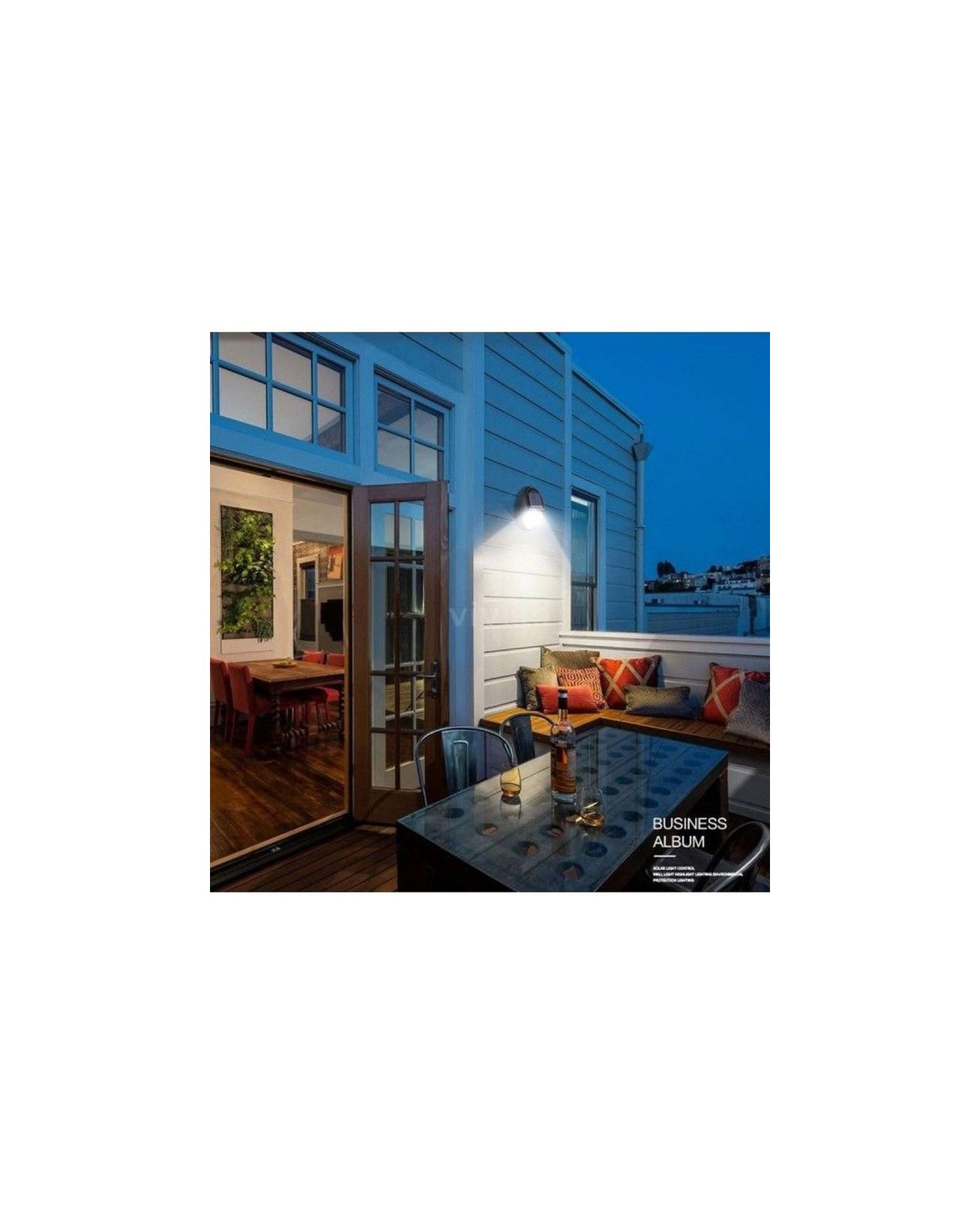 özel Tasarım Solar Su Geçirmez Oval Duvara Monteli  Bahçe Lambası