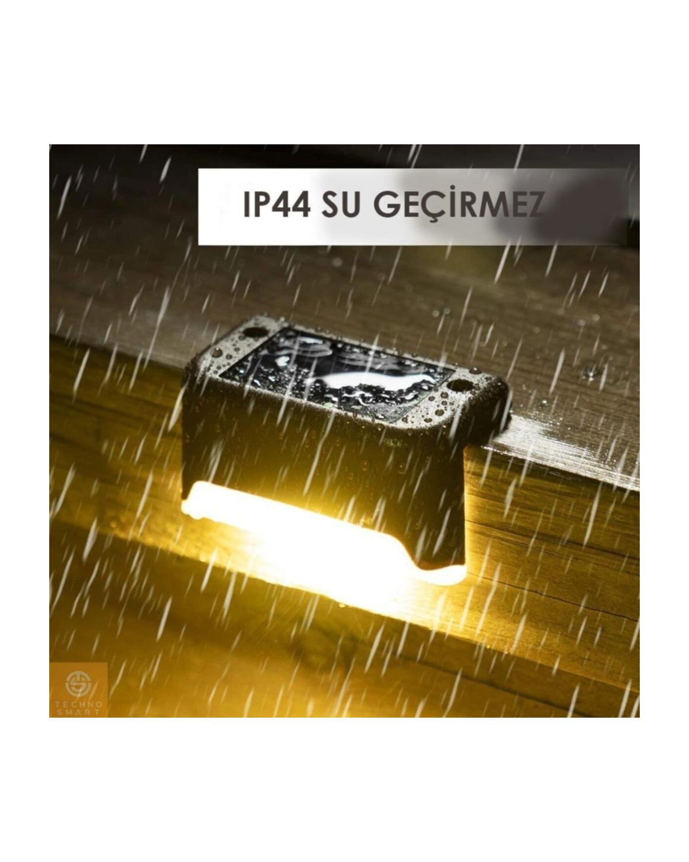 Solar Güneş Enerjili Köşebent  Merdiven Veranda Bahçe Led Lamba 4 Lü Set