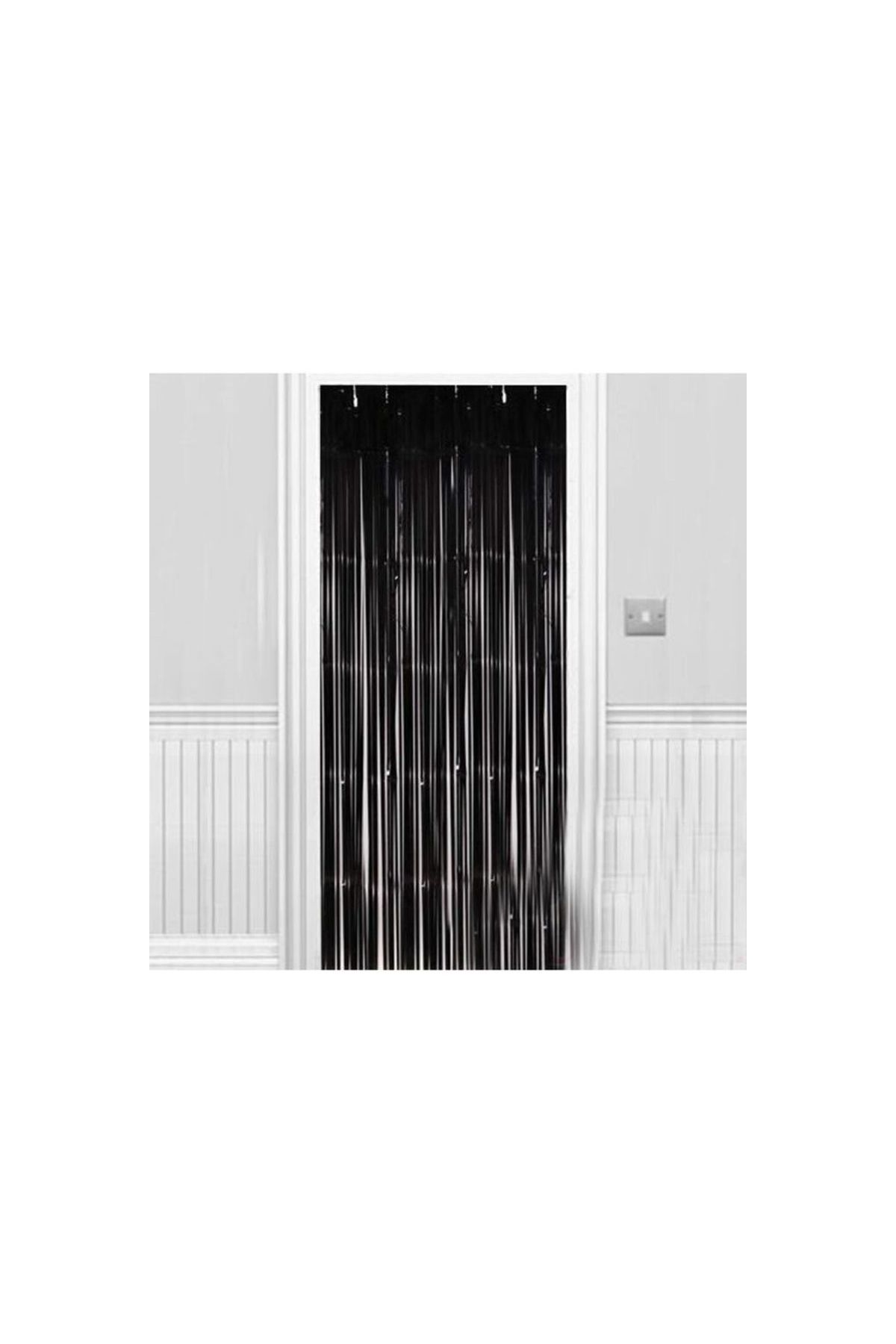 Siyah Renk Işıltılı Duvar ve Kapı Perdesi 100x220 cm