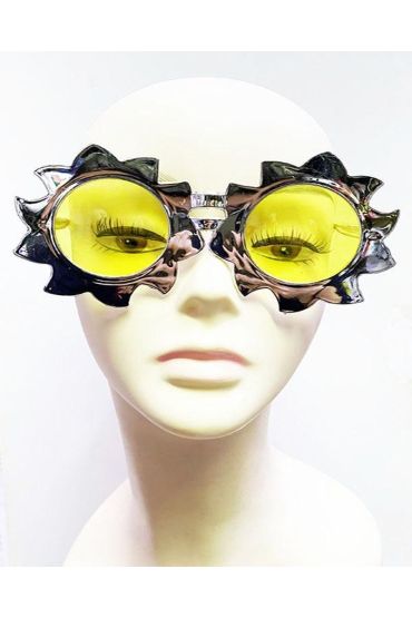 Güneş Model Metalize Parlak Parti Gözlüğü Gümüş Renk 14x7 cm