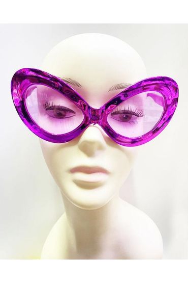 Metalize Yeşilçam 80 li 90 lı Yıllar Parti Gözlüğü Pembe Renk 15x7 cm