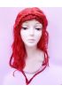 Kırmızı Renk Astarlı Örgülü Helen Karakter Peruğu Takma Saç Peruk