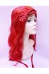 Kırmızı Renk Astarlı Örgülü Helen Karakter Peruğu Takma Saç Peruk