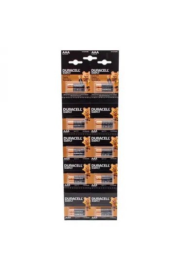 Duracell 1.5V İnce AAA 20'li Alkalin Pil LR03/MN20