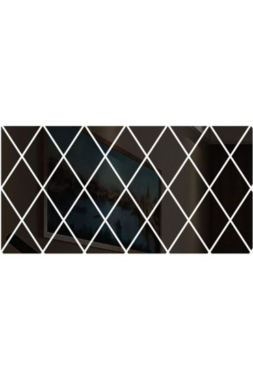 Yapışkanlı Dekoratif Akrilik Ayna Siyah ( 32 Parça )