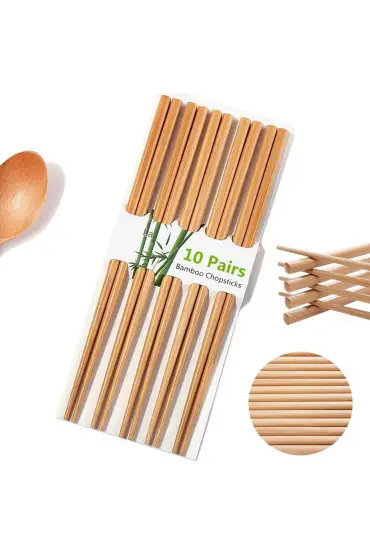 Organik Bambu çin çubuğu Chop Sticks 10 çift