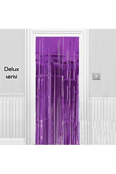 Işıltılı Duvar ve Kapı Perdesi Mor Renk 90x200 cm