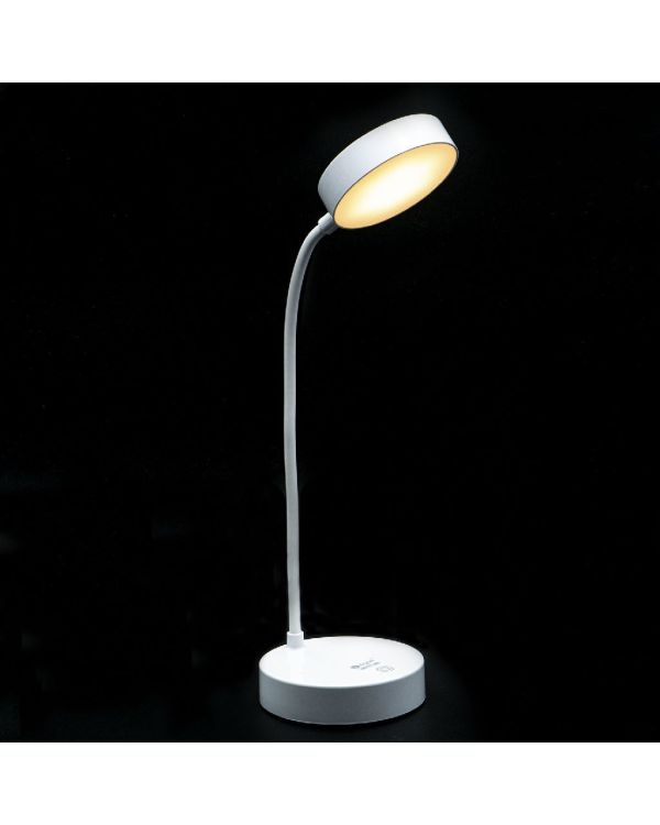 PS-1931 Şarjlı Dokunmatik 20 Led Çalışma Okuma Işığı Flexible Masa Lambası Beyaz