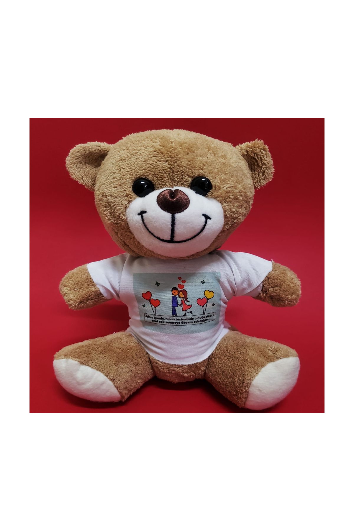 Tişörtlü Kahverengi Peluş Ayıcık