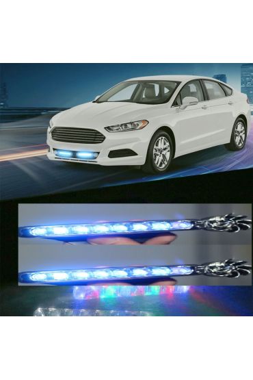Rüzgar Enerjisi İle çalışan Oto Mavi Led çakar Lamba ( 2 Li Set )