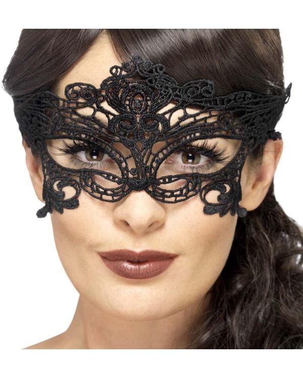 Siyah Renk Venedik Dantel Parti Maskesi Göz Maskesi Model 1