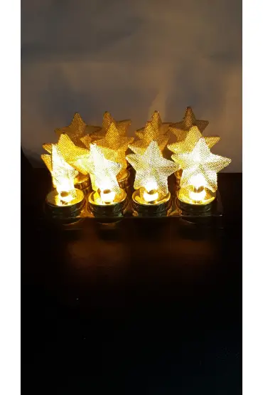 LED Yıldız Lamba 12'li paket Alt Kısmı Gold renk