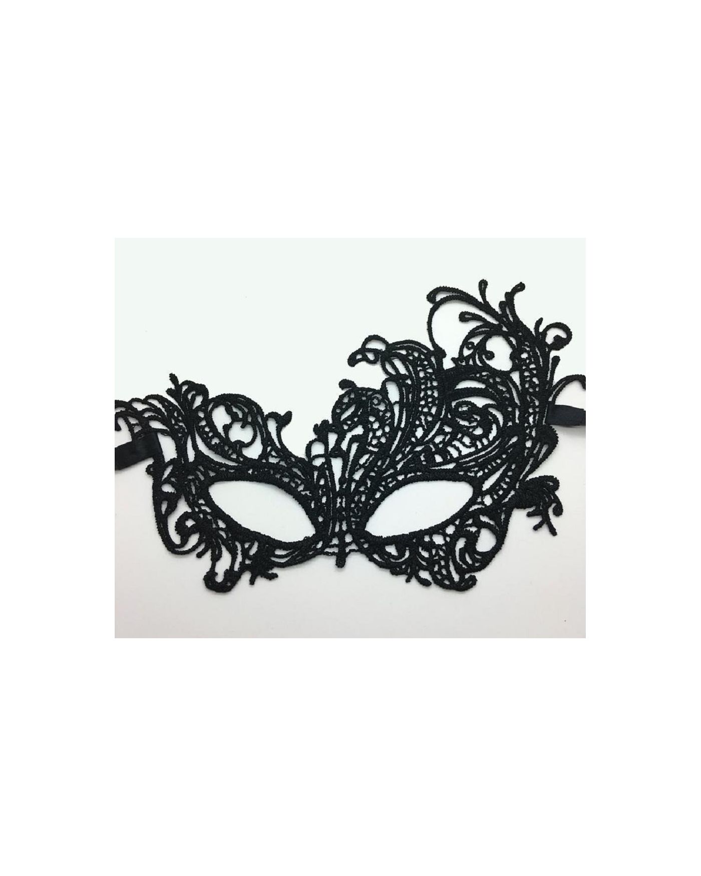 Siyah Renk Dantel İşlemeli Örgü İşlemeli Parti Maskesi Model 5