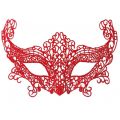 Kırmızı Renk Dantel Örgü İşlemeli Parti Maskesi Model 3