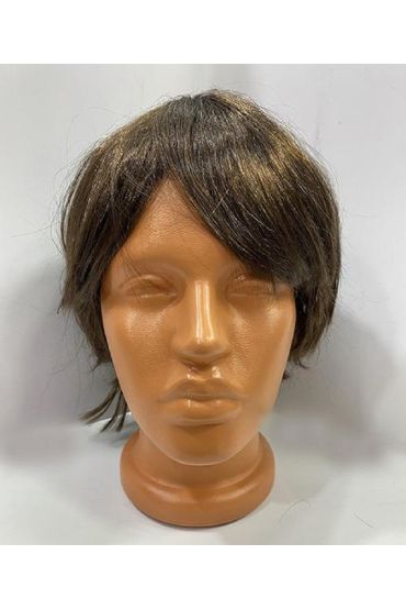 Kısa Model Düz Kesim İçi Astarlı Erkek Peruğu Kahve Renk