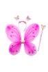 Fuşya Renk Kelebek Kanadı Tacı ve Sopası 50x37 cm