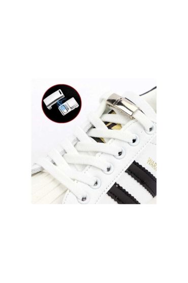 çocuklar İçin Kolay Kullanımlı Mıknatıslı Ayakkabı Bağcığı Beyaz Renk