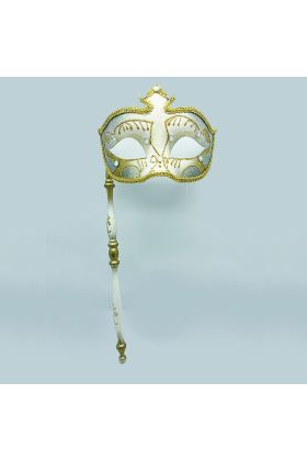 Venedik Masquerade Sopalı Maske Mavi Renk 17x35 cm