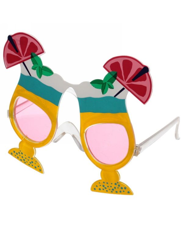 Meyve Kokteyl Temalı Sarı Parti Gözlüğü 15X12 cm