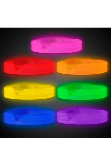 Glow Partisi  Ekstra Kalın Fosforlu Bileklik  6 Renk 6 Adet
