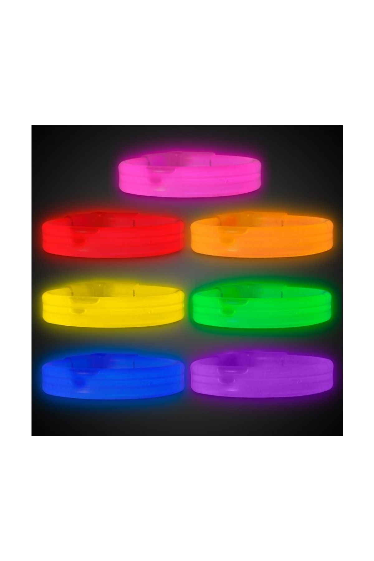 Glow Partisi  Ekstra Kalın Fosforlu Bileklik  6 Renk 6 Adet
