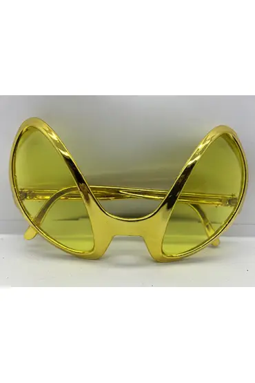 Retro Gözlük - 80 li 90 lı Yıllar Parti Gözlüğü Gold Renk 8x13 cm