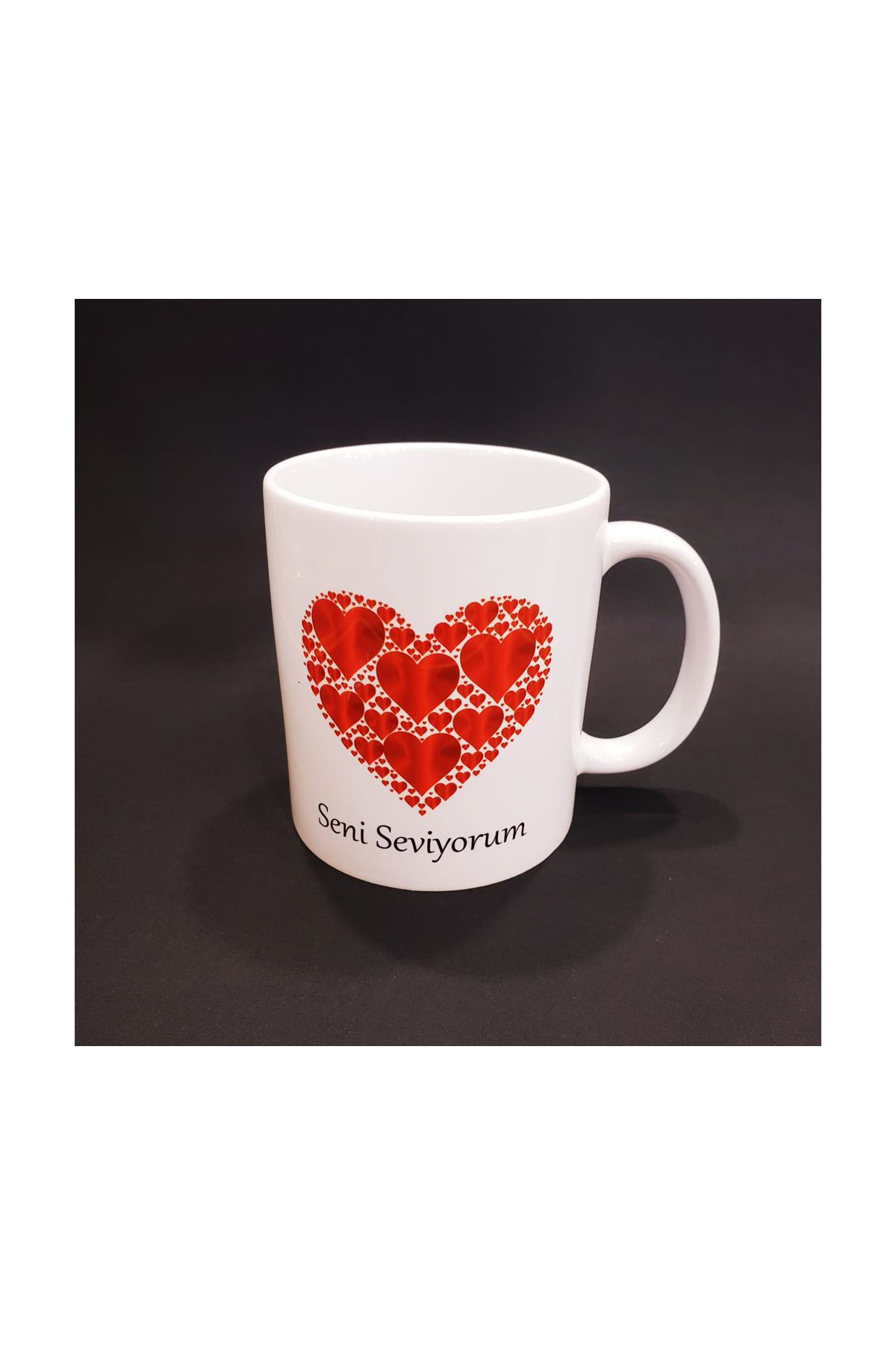 Kalpli Seni Seviyorum Baskılı Kupa Bardak