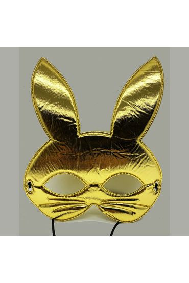 Altın Renk Kumaş Malzemeden İmal Tavşan Maskesi 25X17 cm