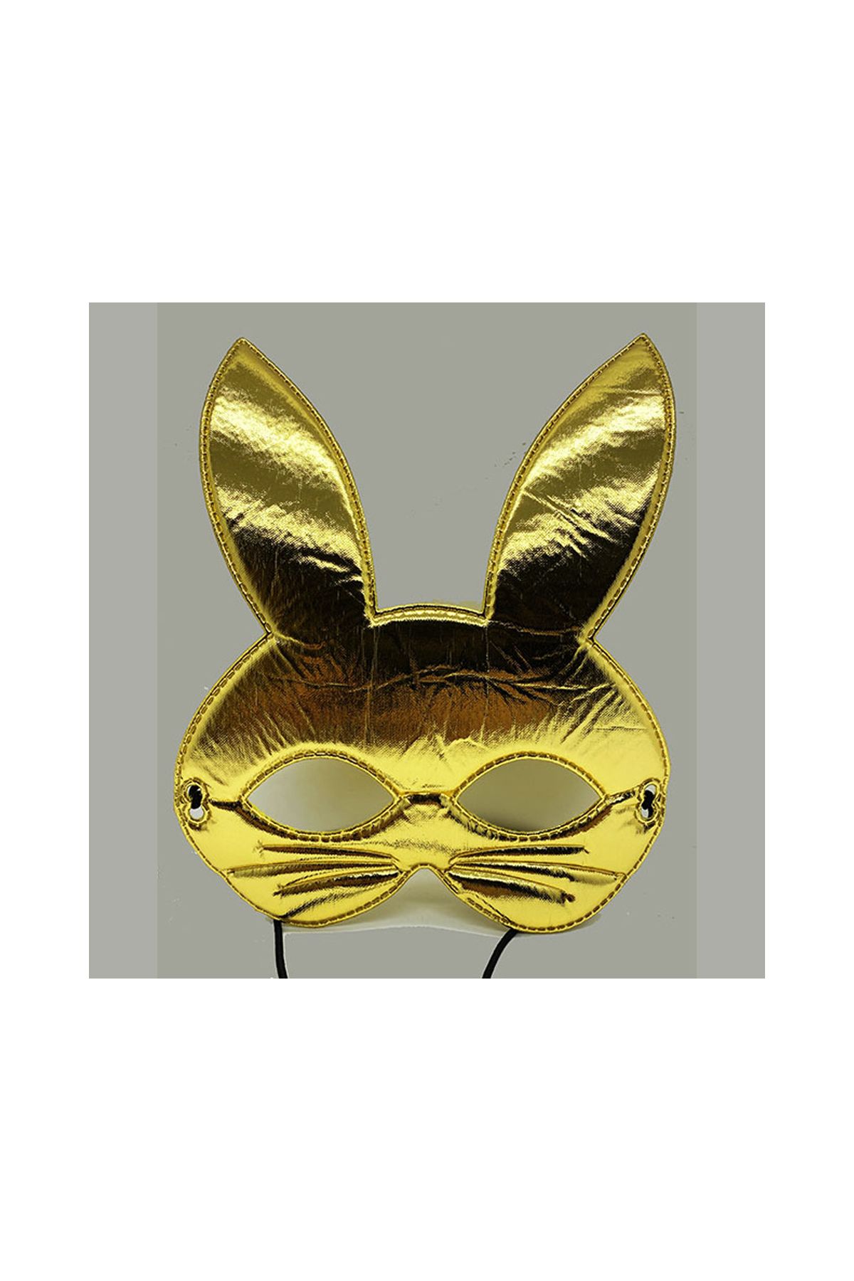 Altın Renk Kumaş Malzemeden İmal Tavşan Maskesi 25X17 cm