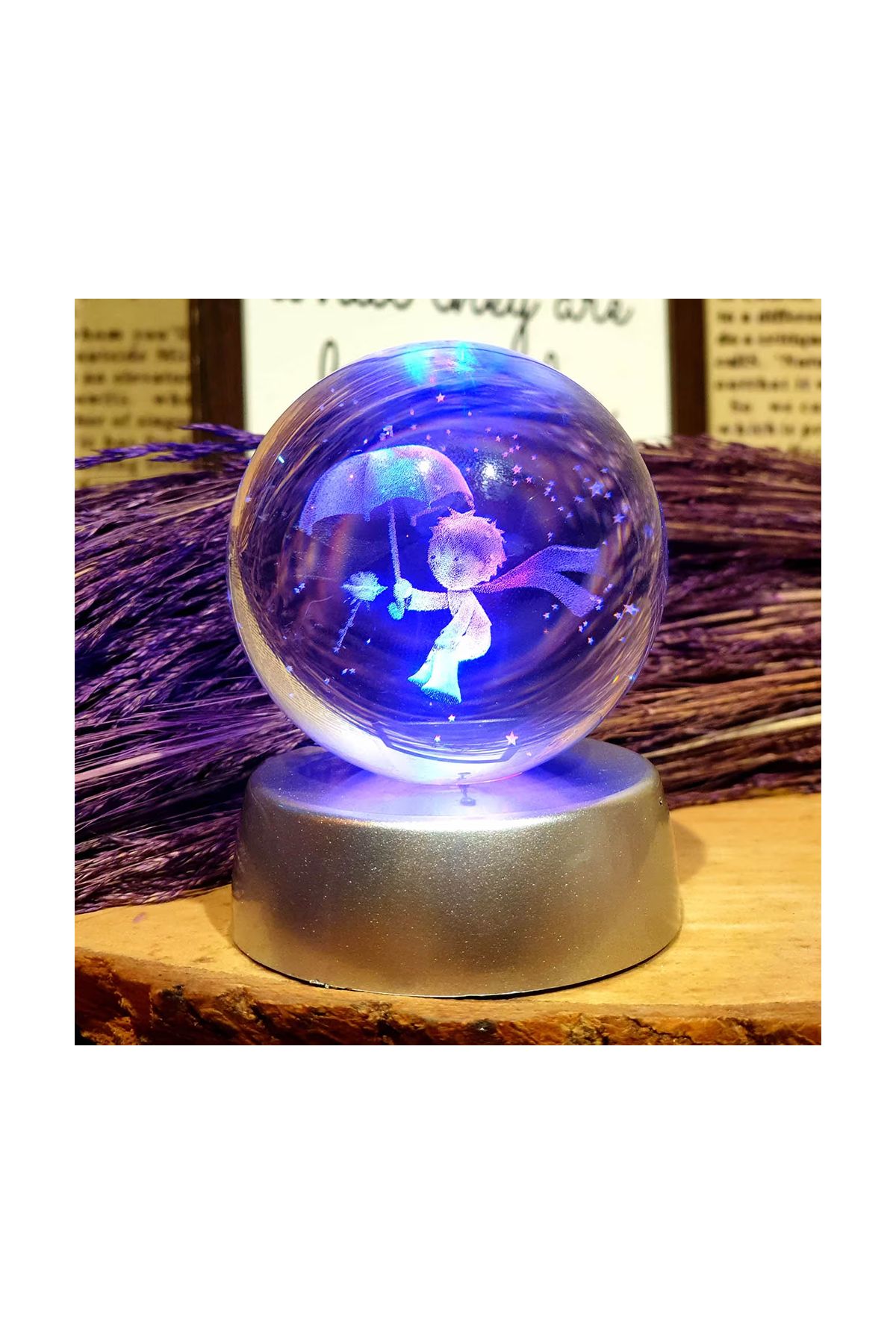 Işıklı Pilli Cam Küre