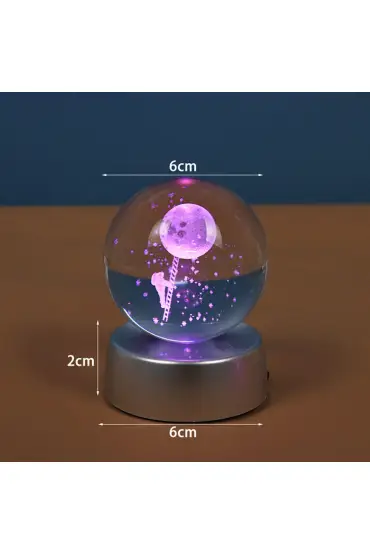 Astronot Tasarımlı Işıklı Cam Küre