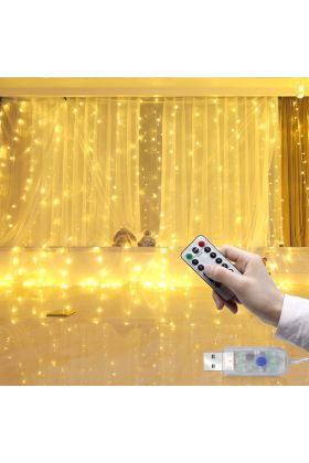 Tel Perde Led 3*3m 300 Led RGB