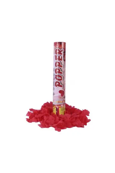 Kırmızı Renk Güllü-Kalpli konfeti 30 cm