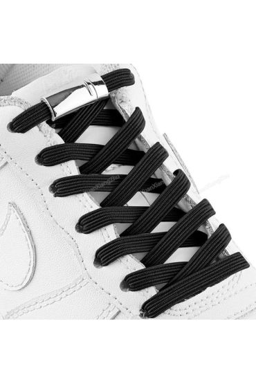 çocuklar İçin Kolay Kullanımlı Mıknatıslı Ayakkabı Bağcığı Siyah Renk