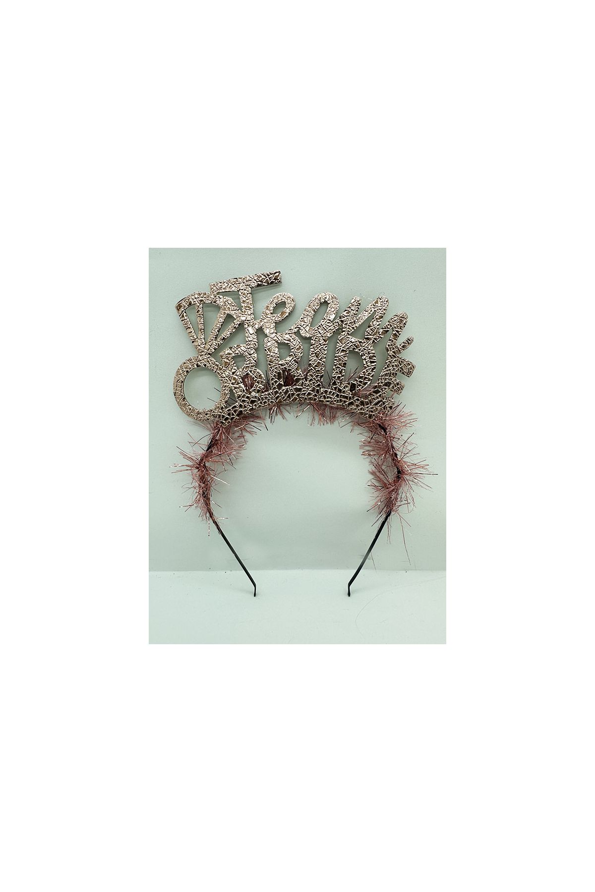 Team Bride Yazılı Alyanslı Rose Renk Metal Bekarlığa Veda Parti Tacı