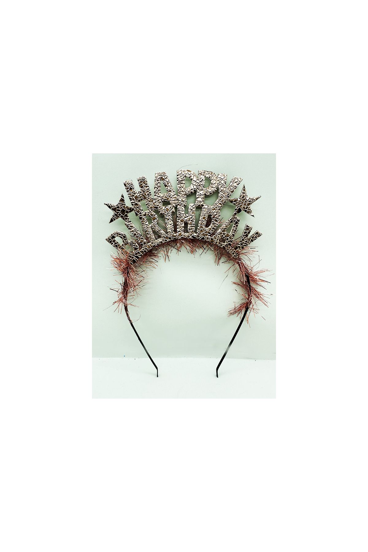 Happy Birthday Yazılı Metal Rose Gold Renk Doğum Günü Parti Tacı