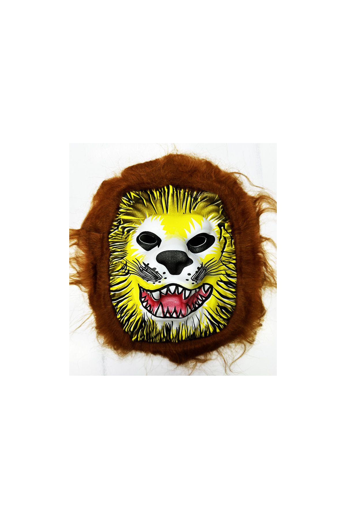 Köpek Maskesi - Kurt Maskesi - Aslan Maskesi Yetişkin Çocuk Uyumlu Kahve Renk Model 8