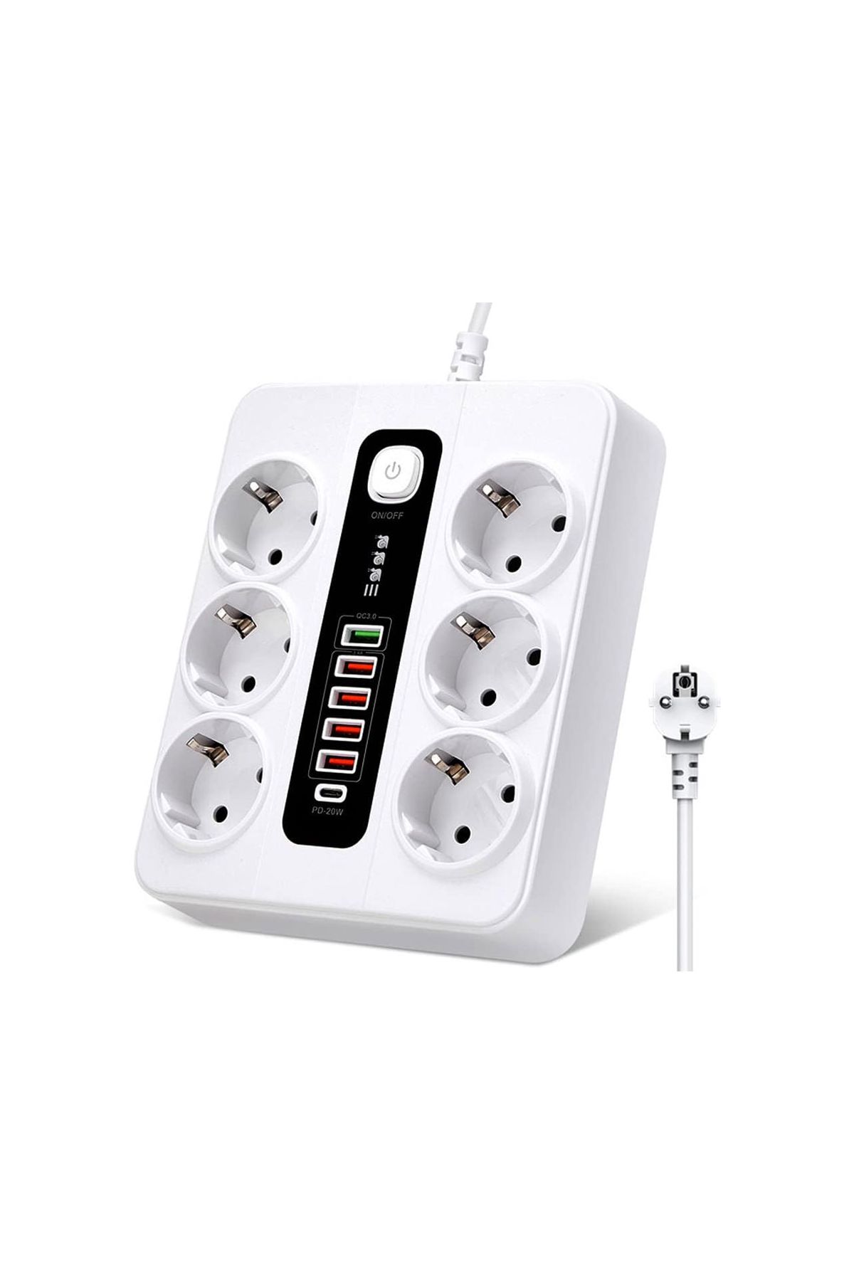 Akıllı Priz 6 lı Hızlı Şarj QC3.0 USB Port PD 38W BKL11EU