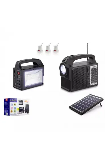 NNS NS8139LS BT Bluetooth Speaker FM Radyo Solar Lamba 