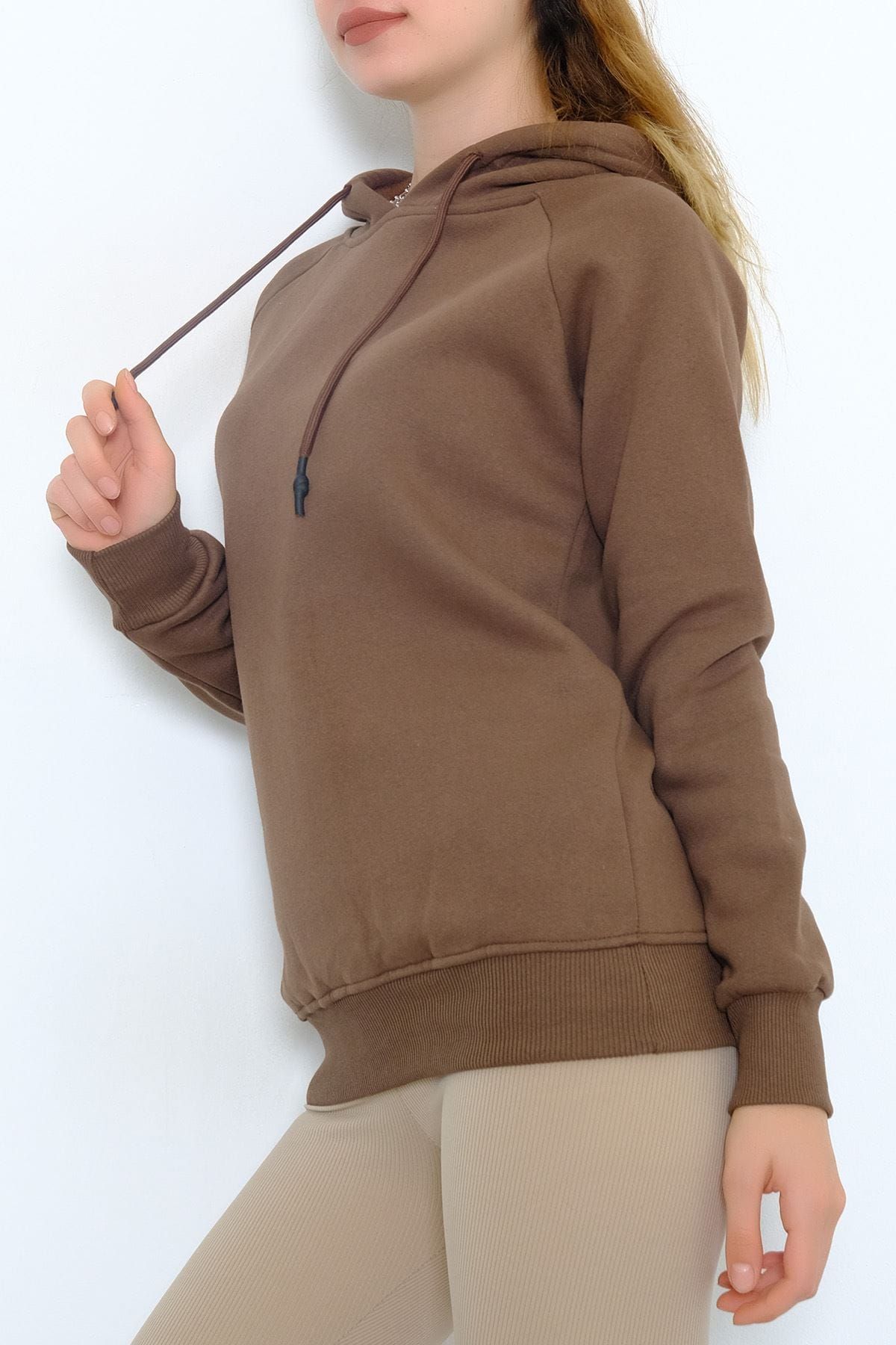 3 iplik Kahverengi Sweatshirt | Cosmedrome
