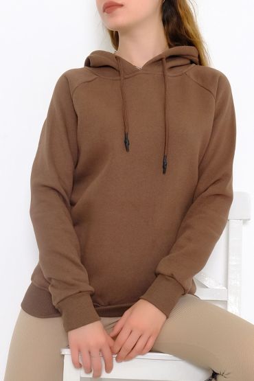3 iplik Kahverengi Sweatshirt
