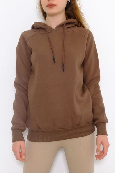 3 iplik Kahverengi Sweatshirt