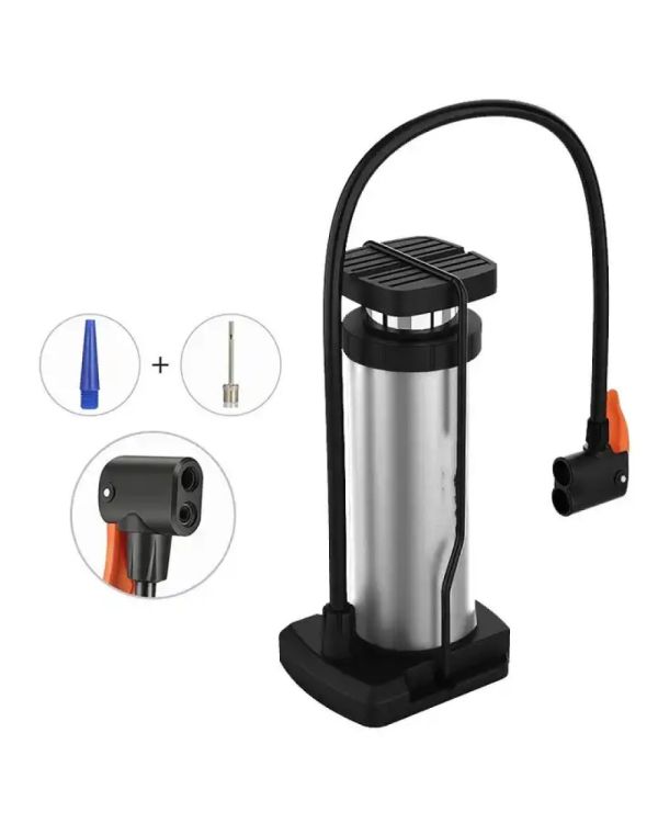 Yüksek Basınçlı Alüminyum Gümüş Renk Top Bisiklet Taşınabilir Hava Pompası