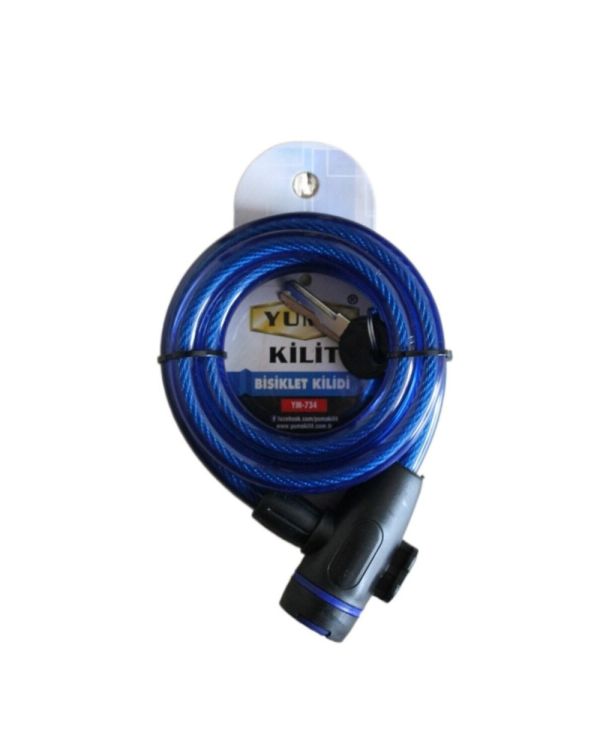 Yuma YM- 734 150cm  Mavi Bisiklet Kilidi