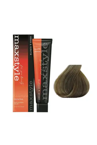 Maxstyle Argan Keratin Saç Boyası 8.11 Yoğun Açık Küllü Kumral  x 2 Adet + Sıvı oksidan 2 Adet