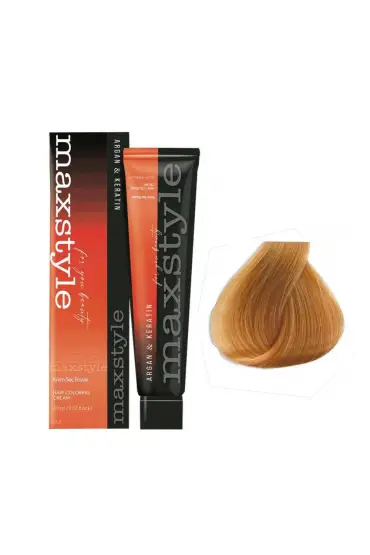 Maxstyle Argan Keratin Saç Boyası 8.33 Bal Köpüğü  x 2 Adet + Sıvı oksidan 2 Adet