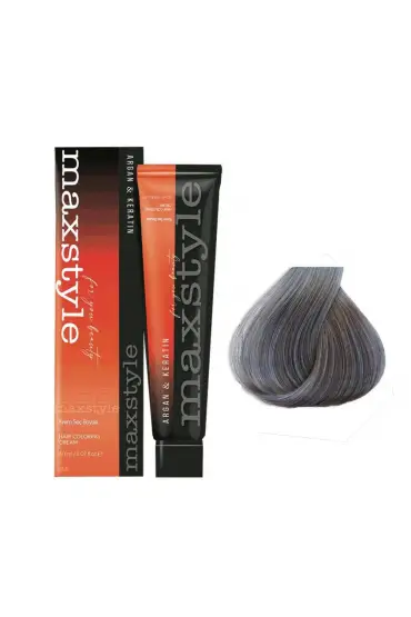 Maxstyle Argan Keratin Saç Boyası Gri  x 3 Adet + Sıvı oksidan 3 Adet