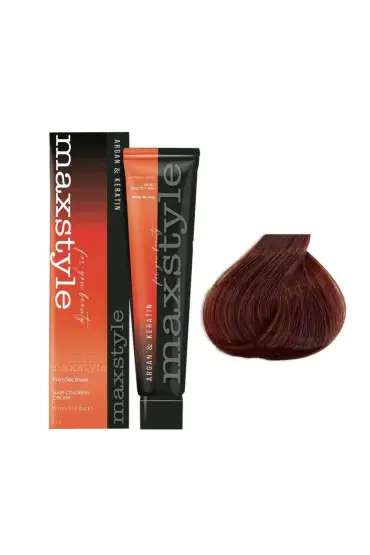 Maxstyle Argan Keratin Saç Boyası 7.35 Bronz Kahve  x 4 Adet + Sıvı oksidan 4 Adet