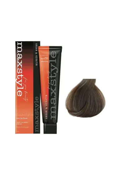Maxstyle Argan Keratin Saç Boyası 7.2 Bej Kumral  x 5 Adet + Sıvı oksidan 5 Adet