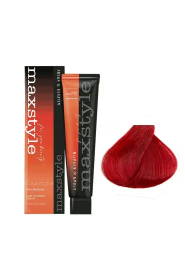 Maxstyle Argan Keratin Saç Boyası Kırmızı  x 6 Adet + Sıvı oksidan 6 Adet